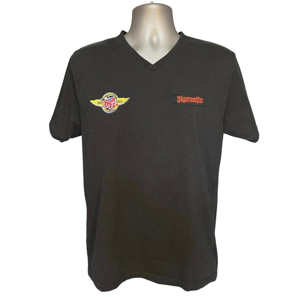 Jägermeister Buds 35th Anniversary Chattanooga TN Black V-Neck T-Shirt Men’s L